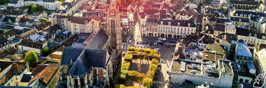 Vue aérienne d'Amiens