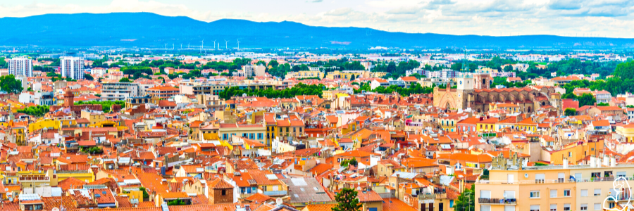 Vue panoramique sur la ville de Perpignan pour donner envie de déménager