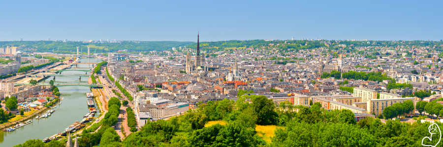 Vue aérienne sur la ville de Rouen pour donner envie d'y déménager