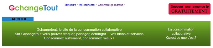 Gchangetout, échange et troc de biens et services