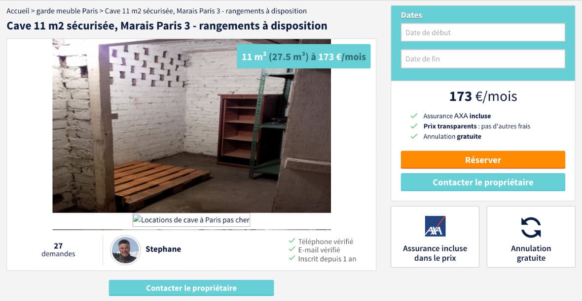 Costockage dans une cave