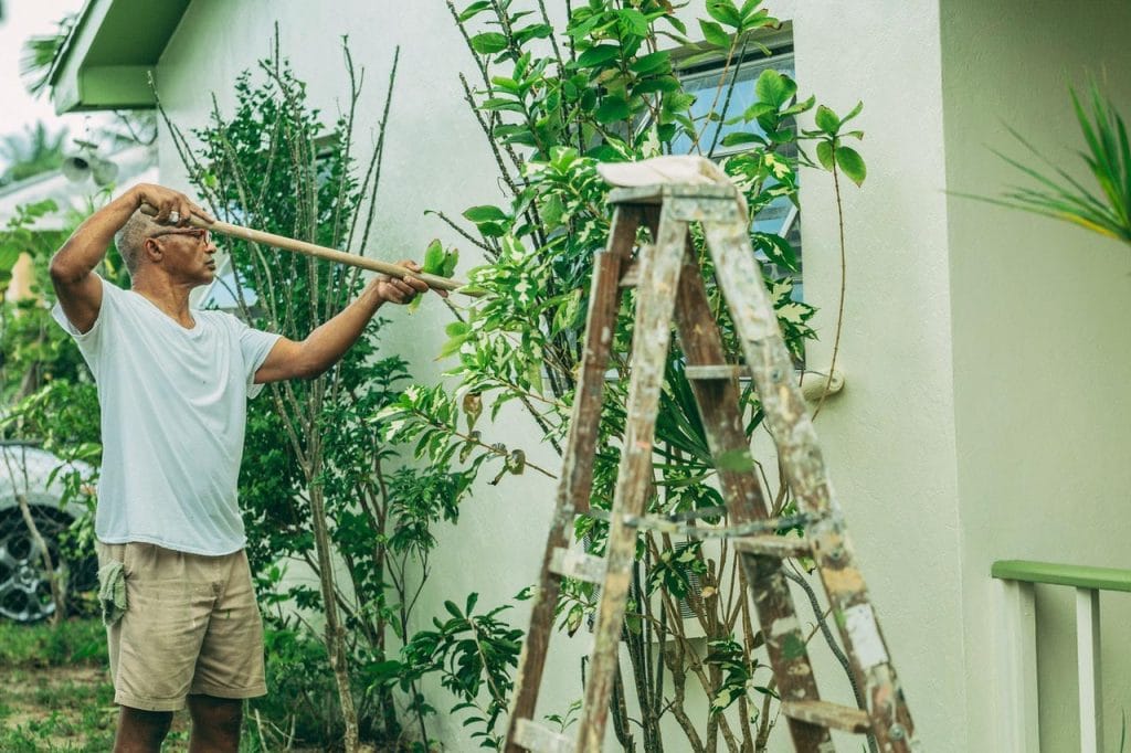 Homme qui rénove une maison Homme qui rénove une maison