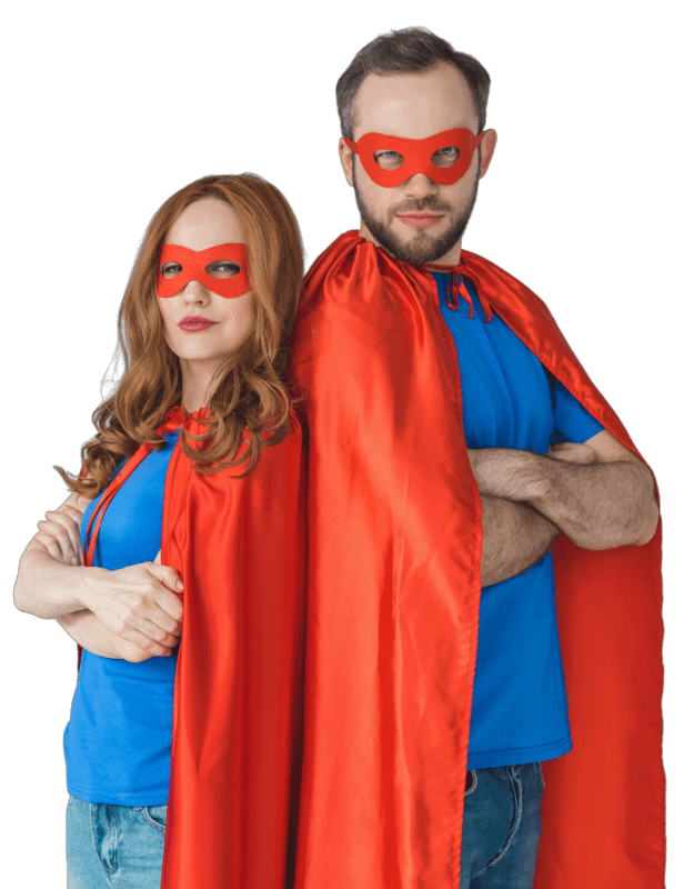 couple d'aidants superheros